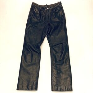 Vintage Banana Republic Brown Leather Pants Womens 10 90s Lined‎ 30" Waist